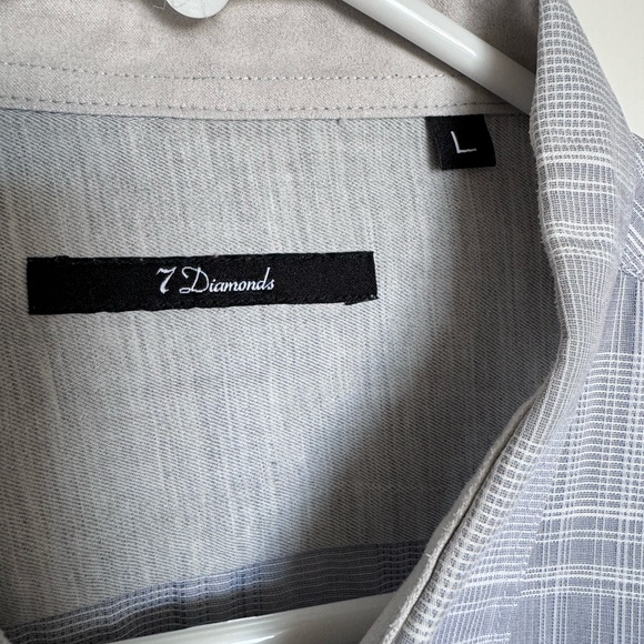7 Diamonds | Short Sleeve Button Down Shirt | Men’s | Grey | L - Picture 3 of 6
